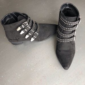 Women’s black booties buckles size 7 Express